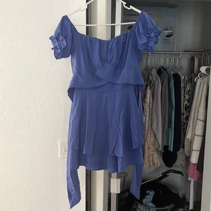 Blue Romper with Tie